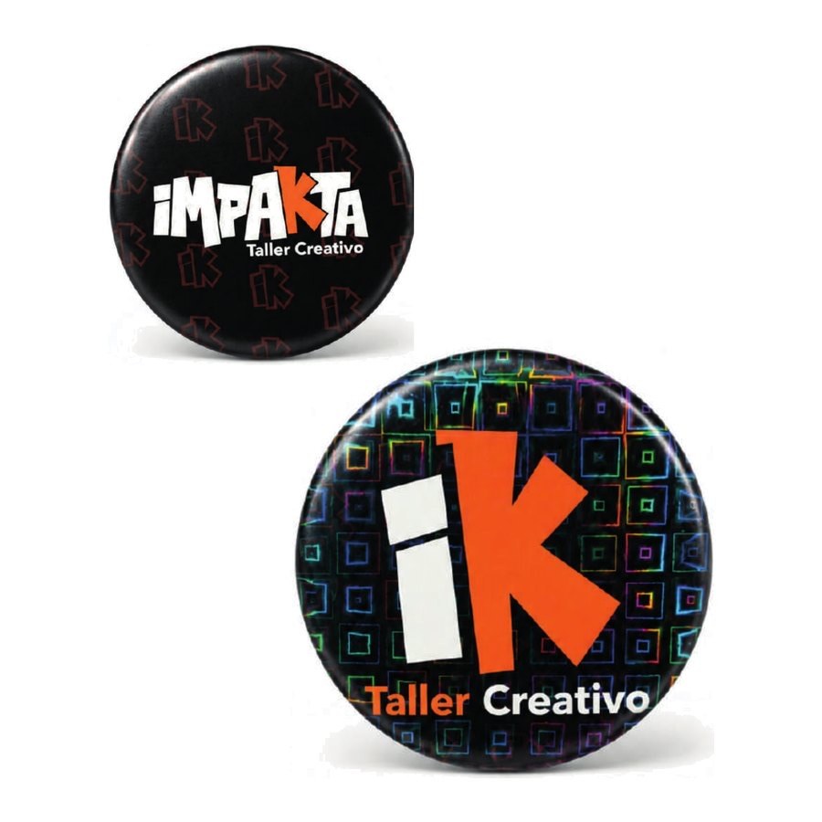 Fotobotón circular personalizable de Impakta Taller Creativo