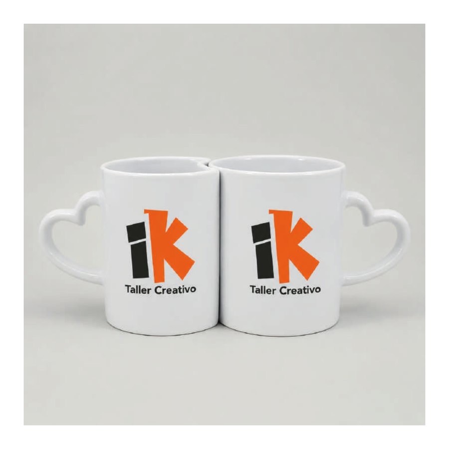 Taza dúo corazón personalizable de Impakta Taller Creativo